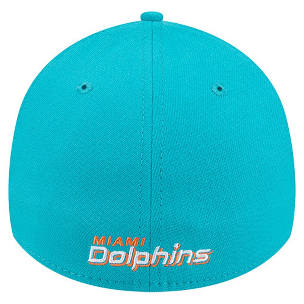 Miami Dolphins New Era Overlap Logo 39THIRTY Stretch Fit Hat Aqua - NFL