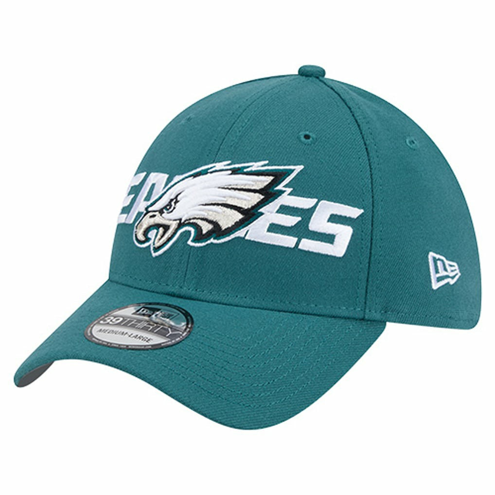 Philadelphia Eagles New Era Overlap Logo 39THIRTY Stretch Fit Hat Midnight Green - NFL