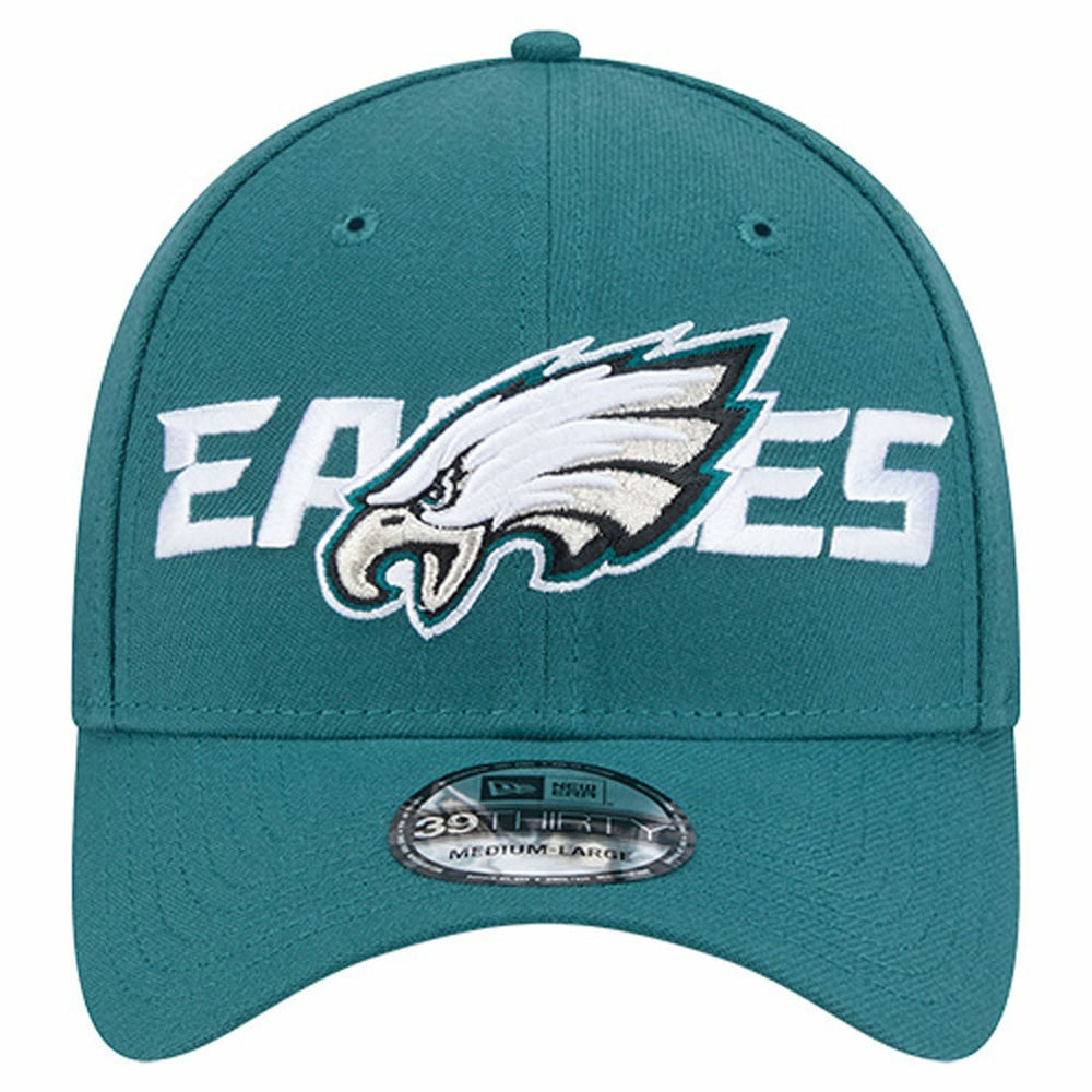 Philadelphia Eagles New Era Overlap Logo 39THIRTY Stretch Fit Hat Midnight Green - NFL