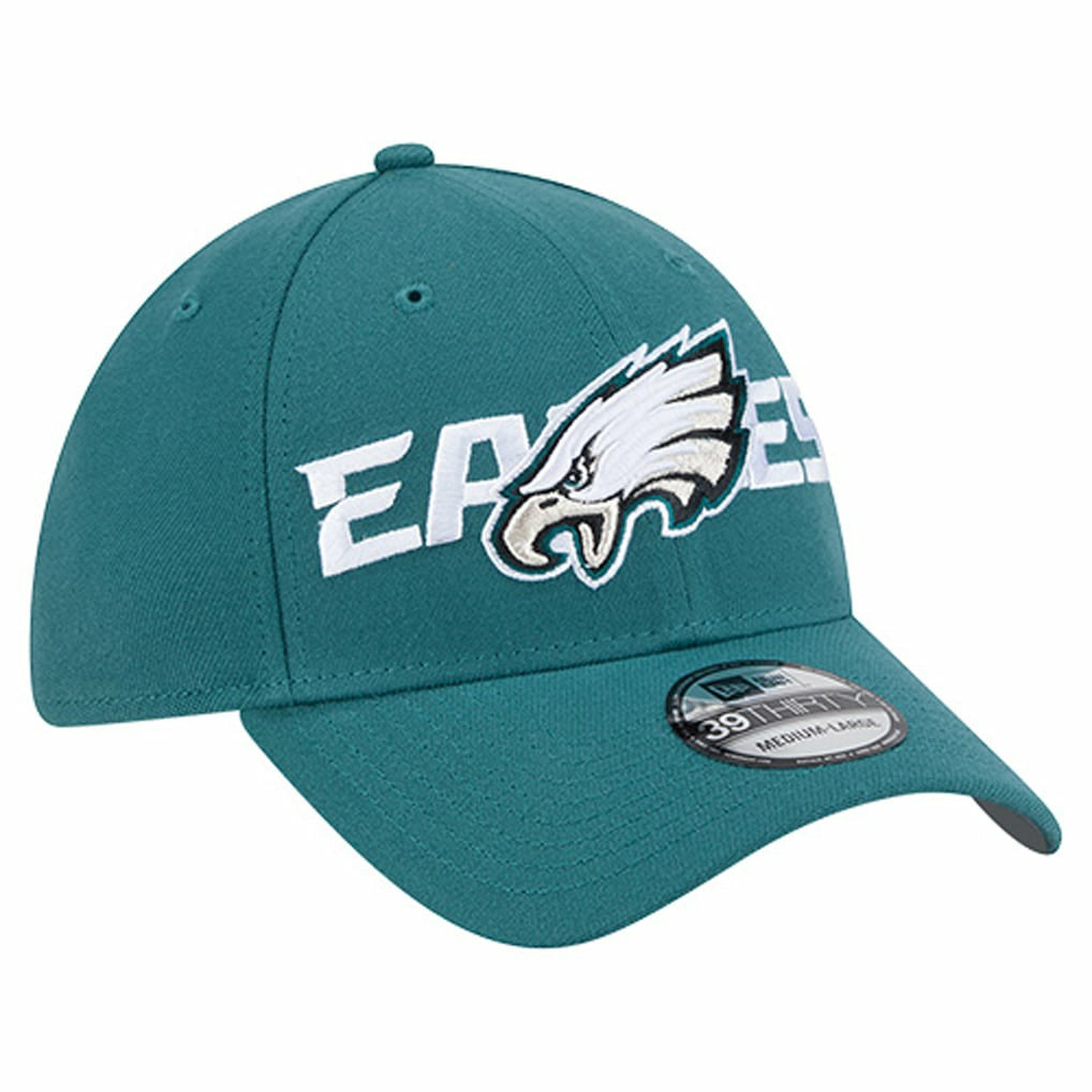 Philadelphia Eagles New Era Overlap Logo 39THIRTY Stretch Fit Hat Midnight Green - NFL