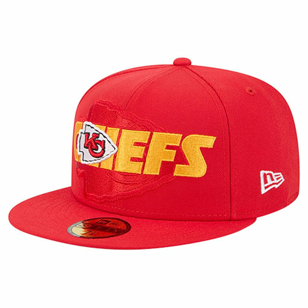 Kansas City Chiefs New Era Overlap Wordmark 59FIFTY Fitted Hat Red - NFL