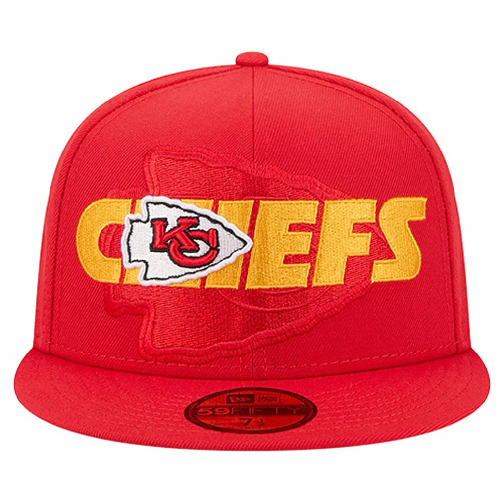 Kansas City Chiefs New Era Overlap Wordmark 59FIFTY Fitted Hat Red - NFL