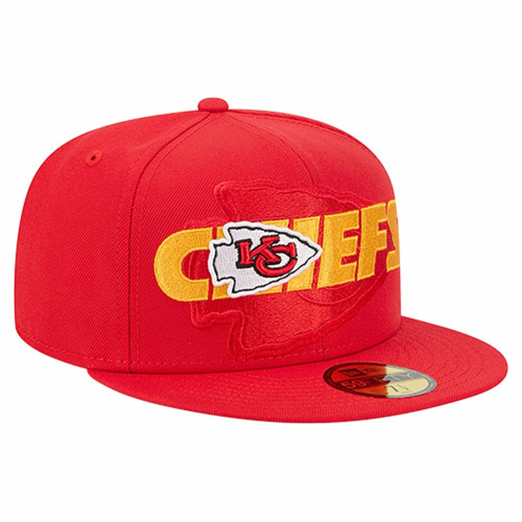Kansas City Chiefs New Era Overlap Wordmark 59FIFTY Fitted Hat Red - NFL