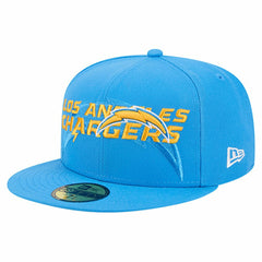 Los Angeles Chargers New Era Overlap Wordmark 59FIFTY Fitted Hat Powder Blue - NFL