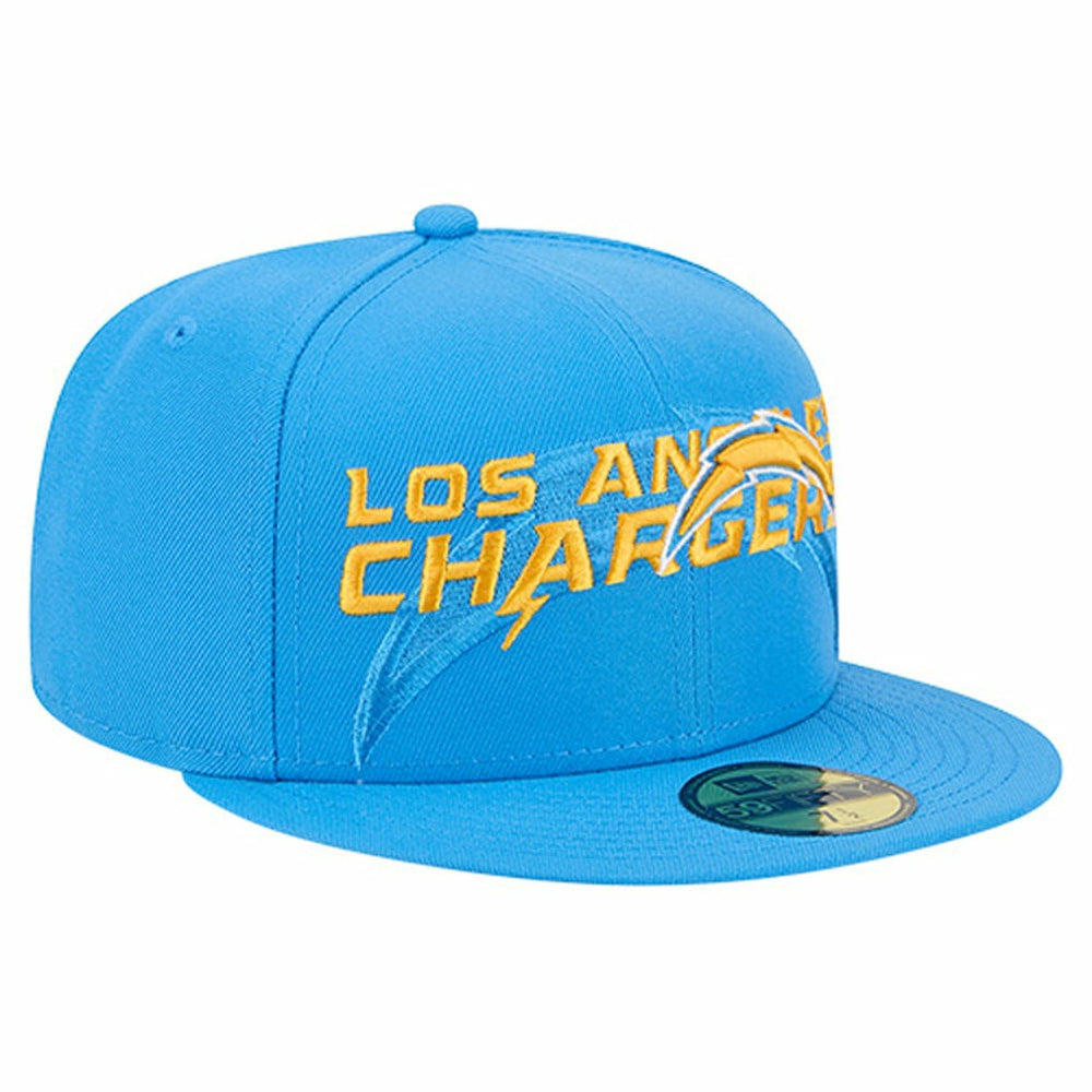 Los Angeles Chargers New Era Overlap Wordmark 59FIFTY Fitted Hat Powder Blue - NFL