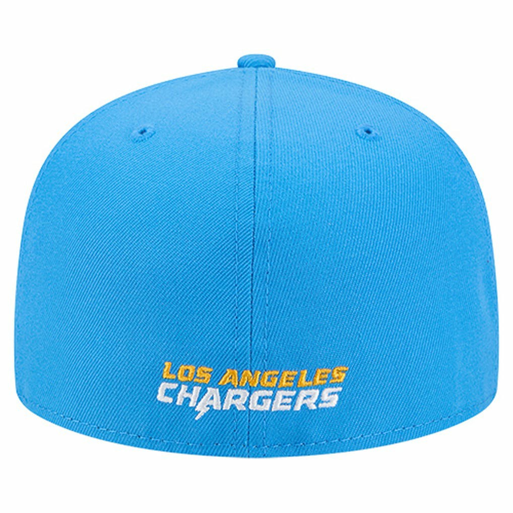 Los Angeles Chargers New Era Overlap Wordmark 59FIFTY Fitted Hat Powder Blue - NFL