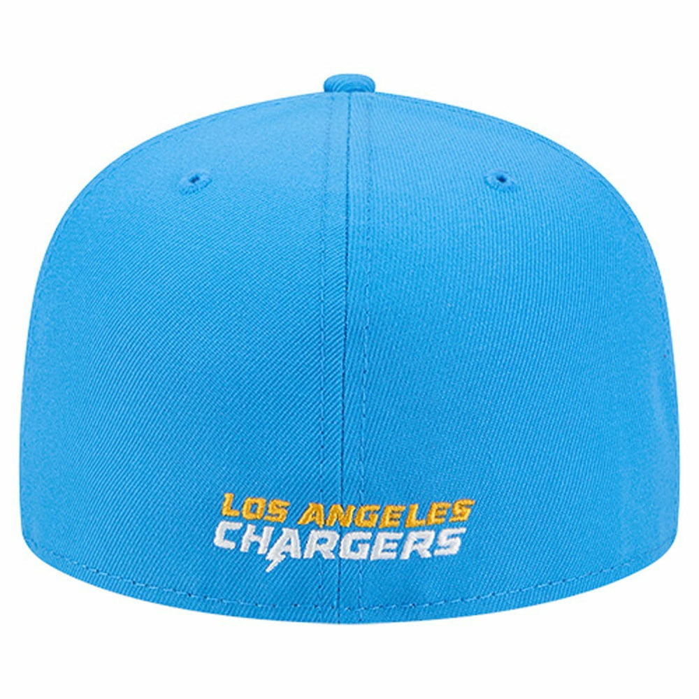 Los Angeles Chargers New Era Overlap Wordmark 59FIFTY Fitted Hat Powder Blue - NFL