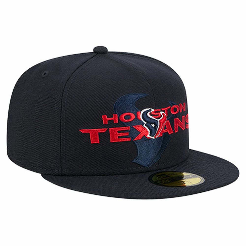Houston Texans New Era Overlap Wordmark 59FIFTY Fitted Hat Navy - NFL