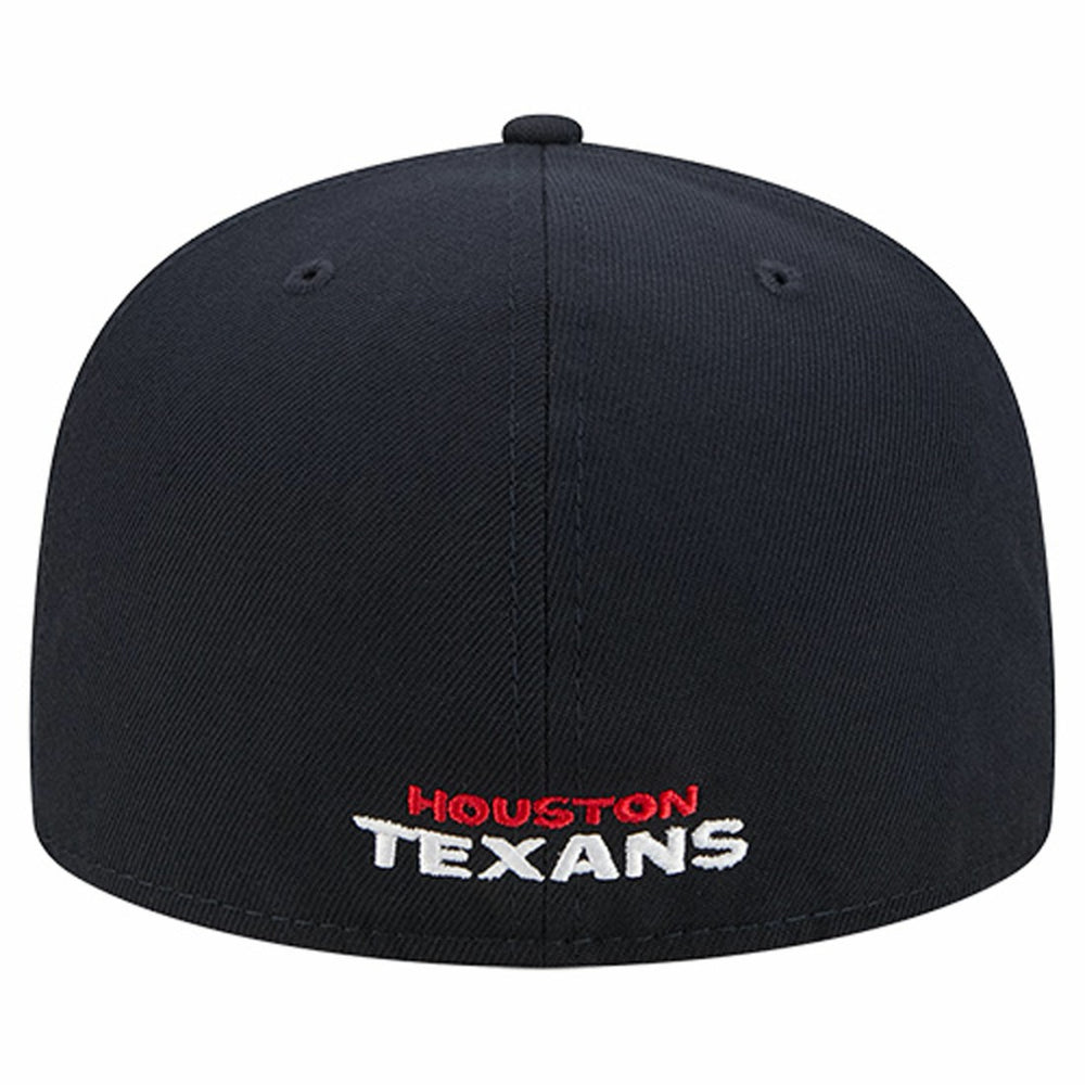 Houston Texans New Era Overlap Wordmark 59FIFTY Fitted Hat Navy - NFL