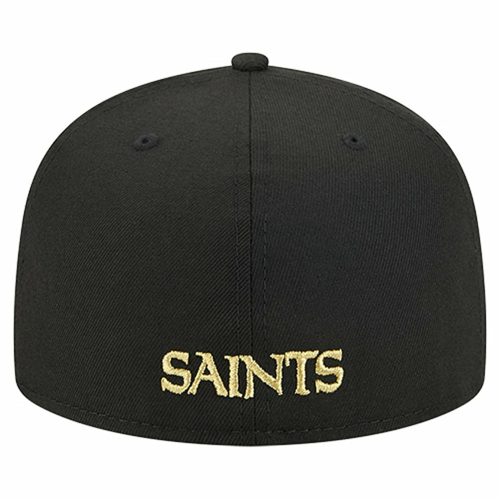 New Orleans Saints New Era Overlap Wordmark 59FIFTY Fitted Hat Black - NFL