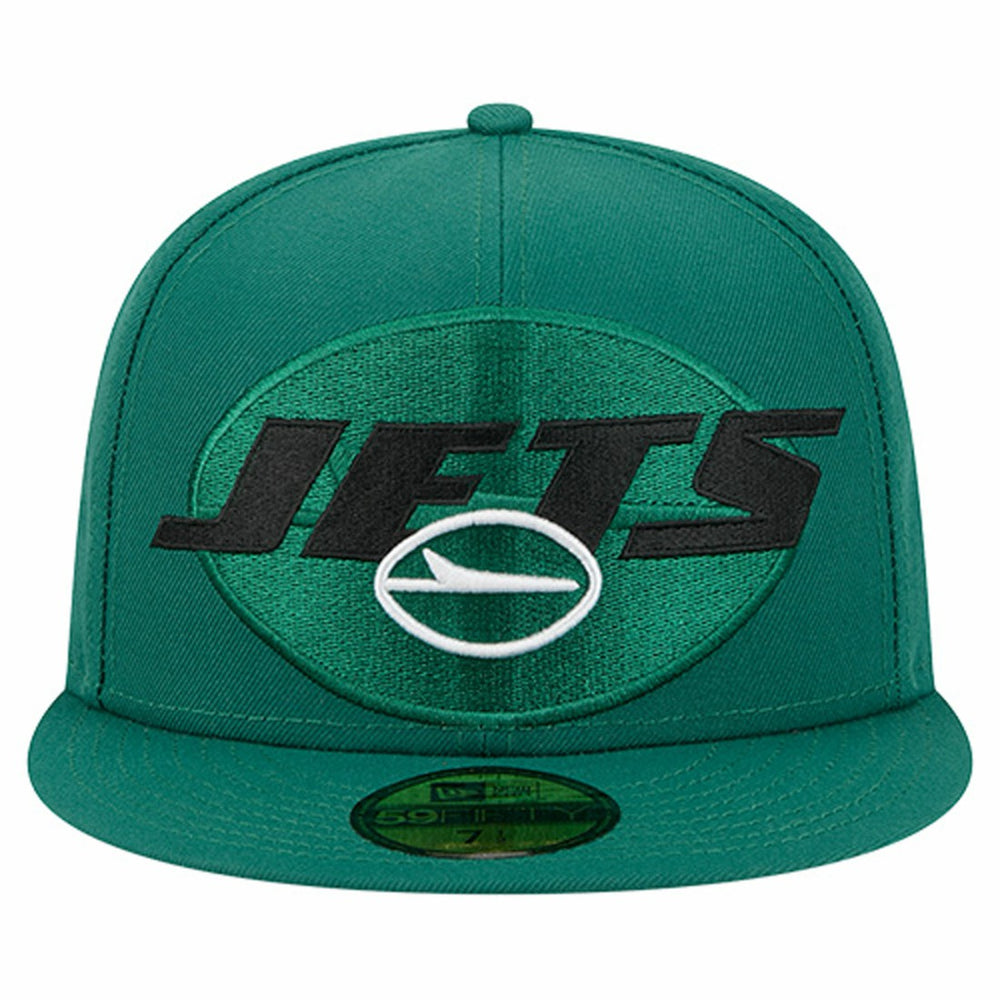 New York Jets New Era Overlap Wordmark 59FIFTY Fitted Hat Green - NFL