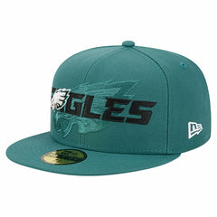 Philadelphia Eagles New Era Overlap Wordmark 59FIFTY Fitted Hat Midnight Green - NFL