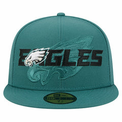 Philadelphia Eagles New Era Overlap Wordmark 59FIFTY Fitted Hat Midnight Green - NFL