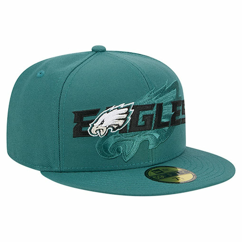 Philadelphia Eagles New Era Overlap Wordmark 59FIFTY Fitted Hat Midnight Green - NFL