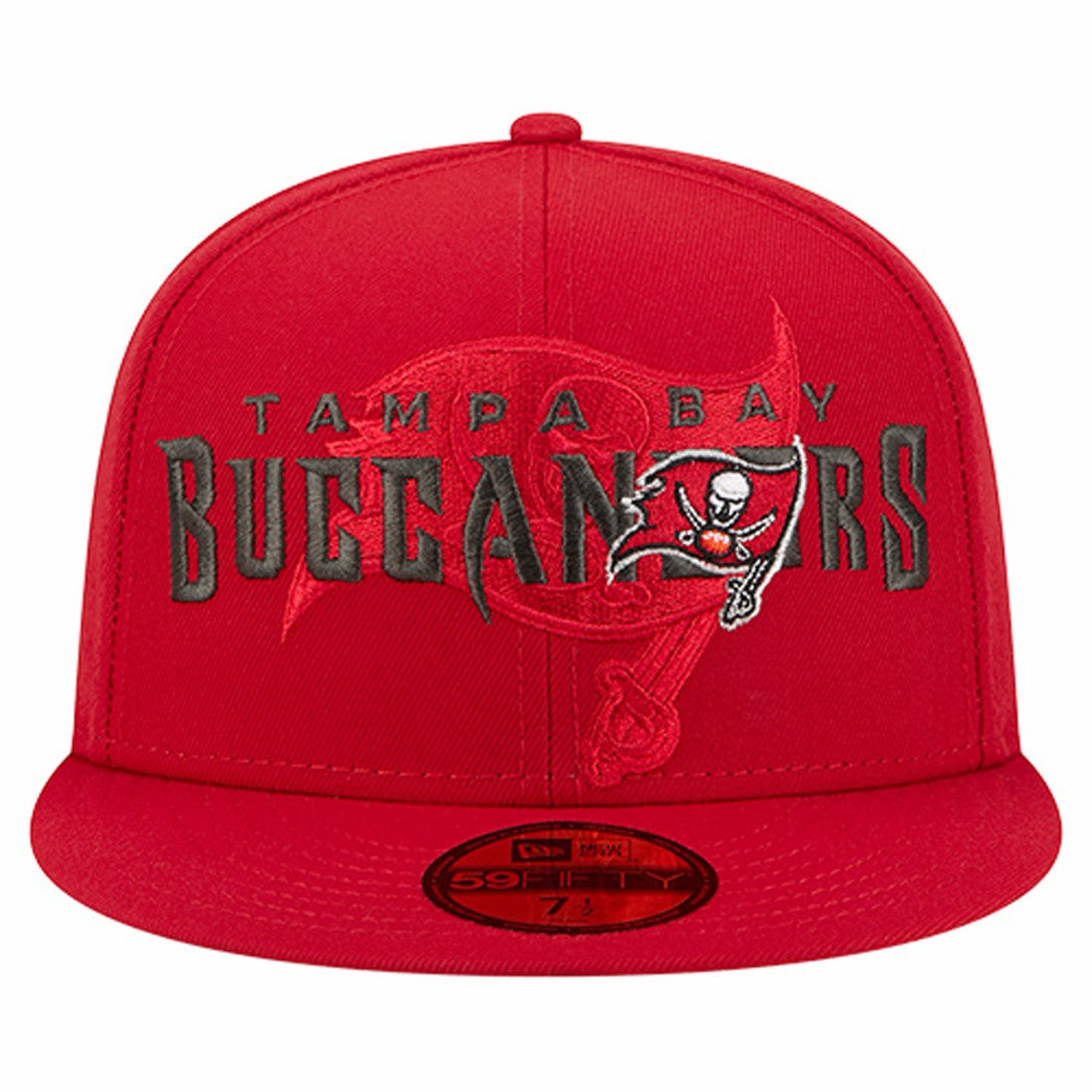 Tampa Bay Buccaneers New Era Overlap Wordmark 59FIFTY Fitted Hat Red - NFL