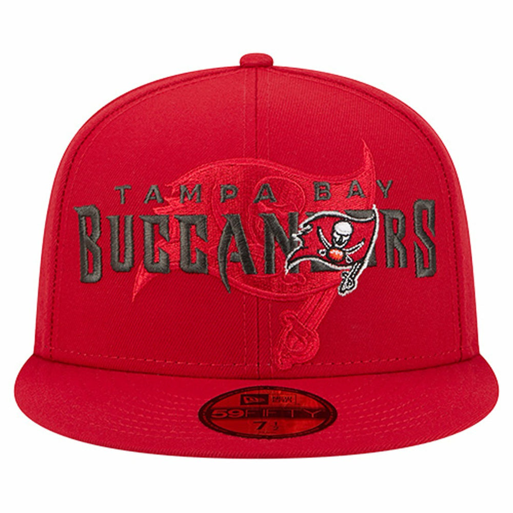 Tampa Bay Buccaneers New Era Overlap Wordmark 59FIFTY Fitted Hat Red - NFL