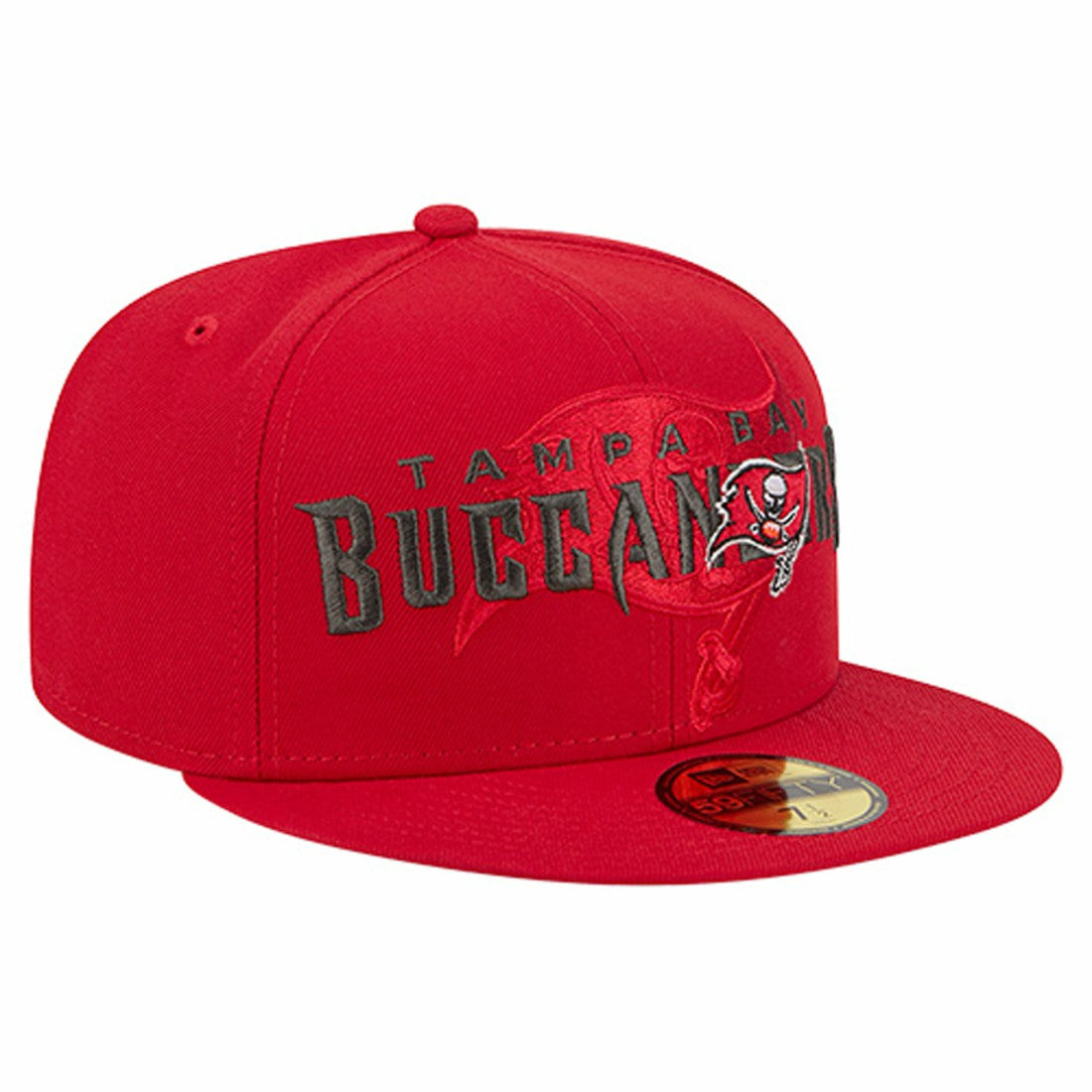Tampa Bay Buccaneers New Era Overlap Wordmark 59FIFTY Fitted Hat Red - NFL
