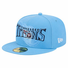 Tennessee Titans New Era Overlap Wordmark 59FIFTY Fitted Hat Light Blue - NFL