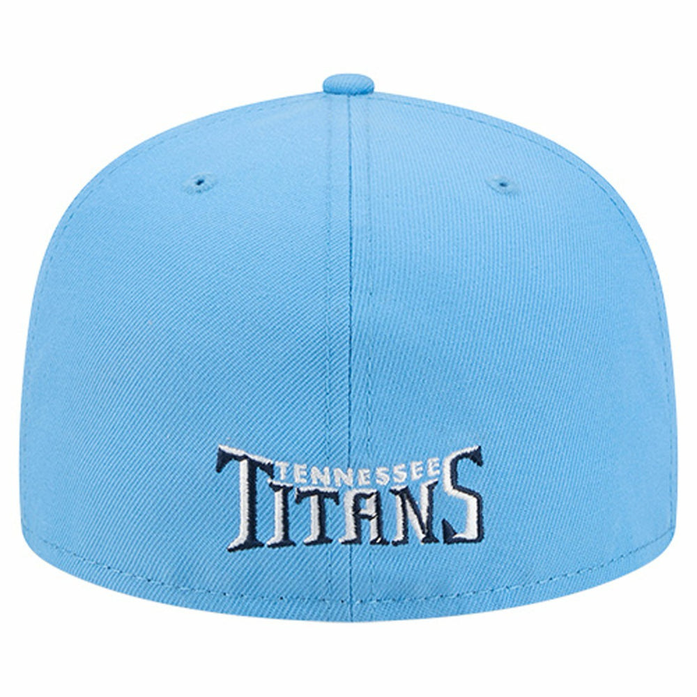 Tennessee Titans New Era Overlap Wordmark 59FIFTY Fitted Hat Light Blue - NFL