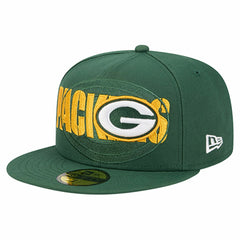 Green Bay Packers New Era Overlap Wordmark 59FIFTY Fitted Hat Green - NFL