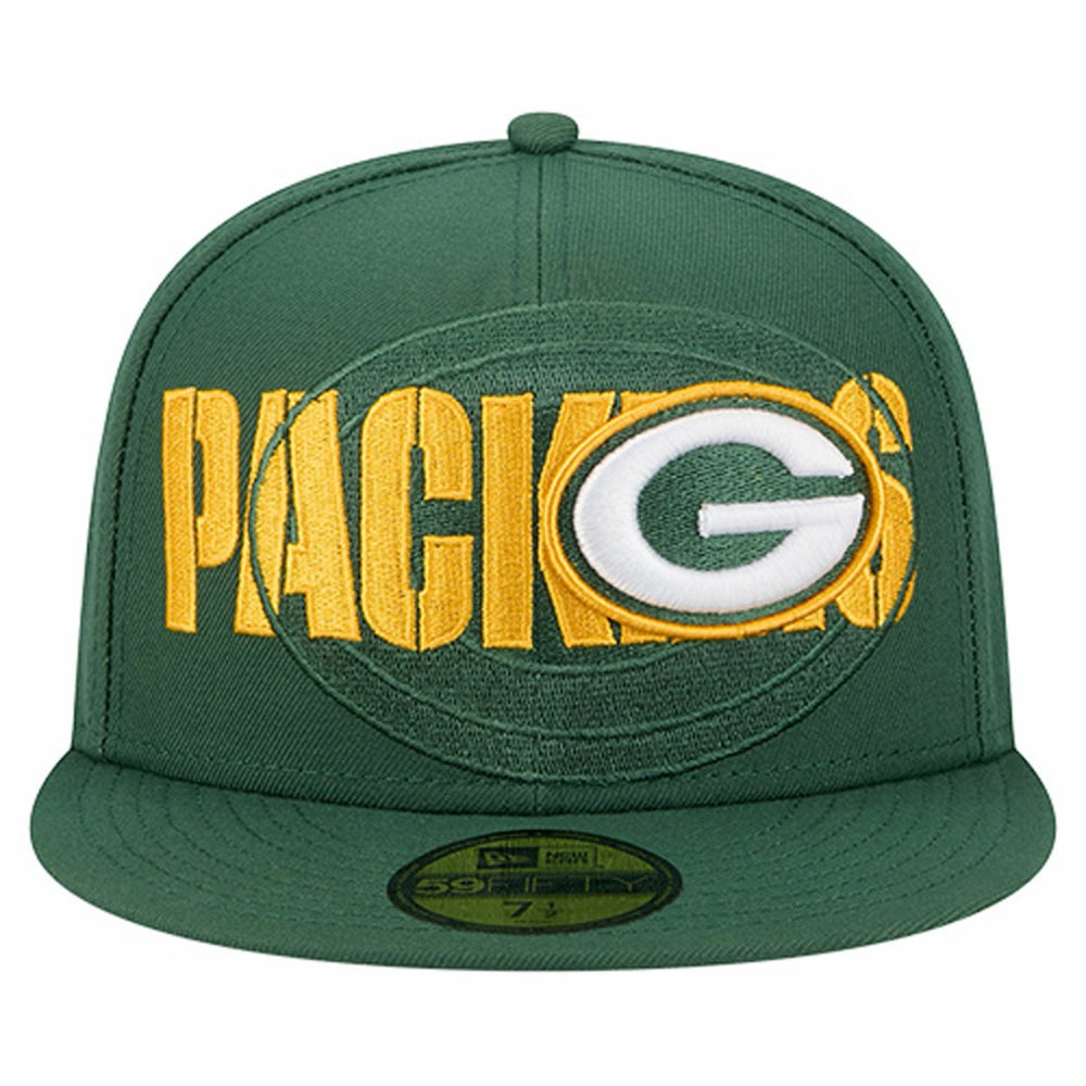 Green Bay Packers New Era Overlap Wordmark 59FIFTY Fitted Hat Green - NFL