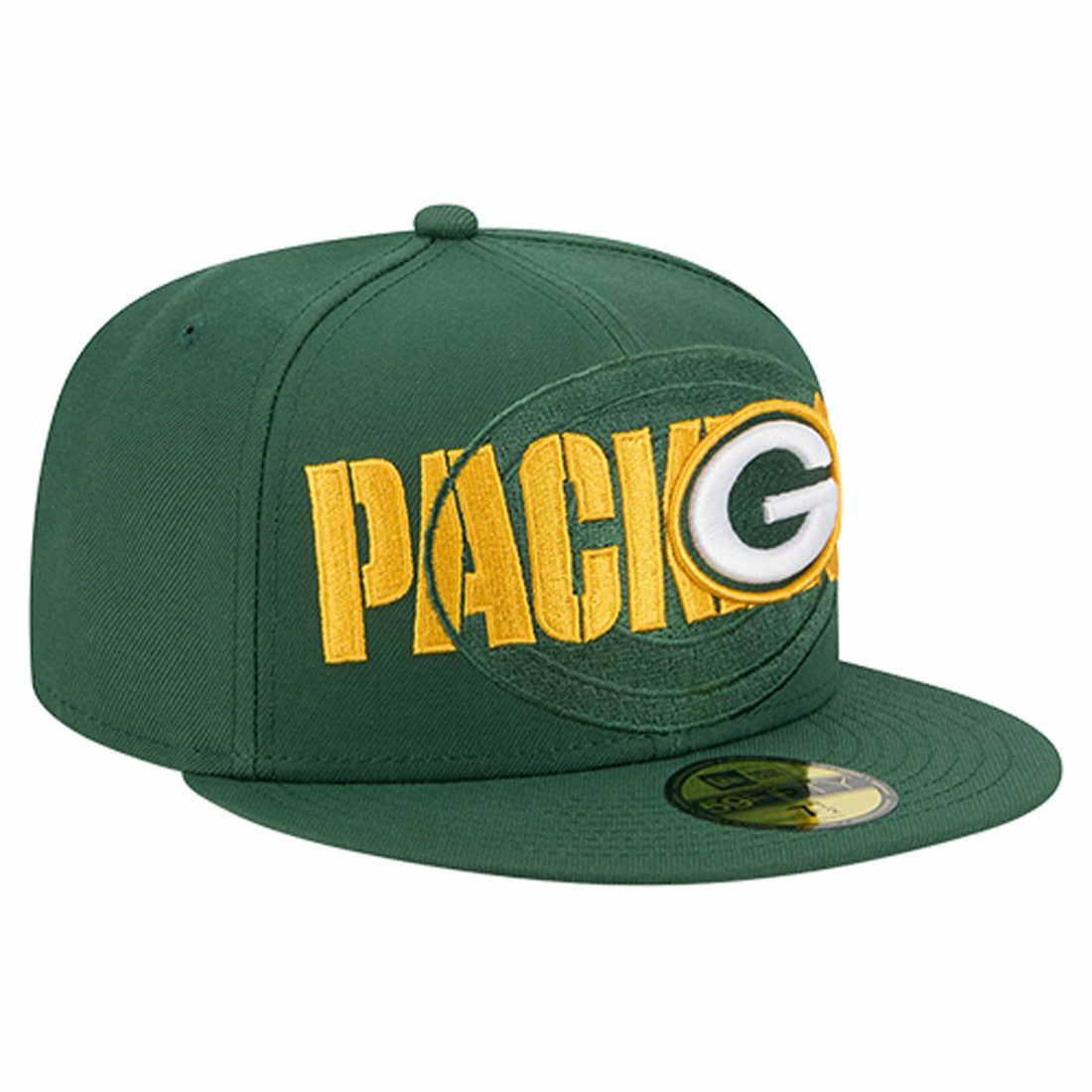 Green Bay Packers New Era Overlap Wordmark 59FIFTY Fitted Hat Green - NFL