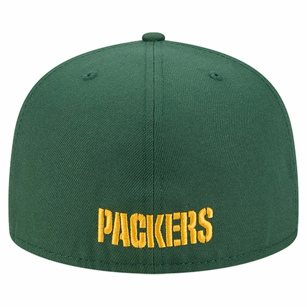 Green Bay Packers New Era Overlap Wordmark 59FIFTY Fitted Hat Green - NFL
