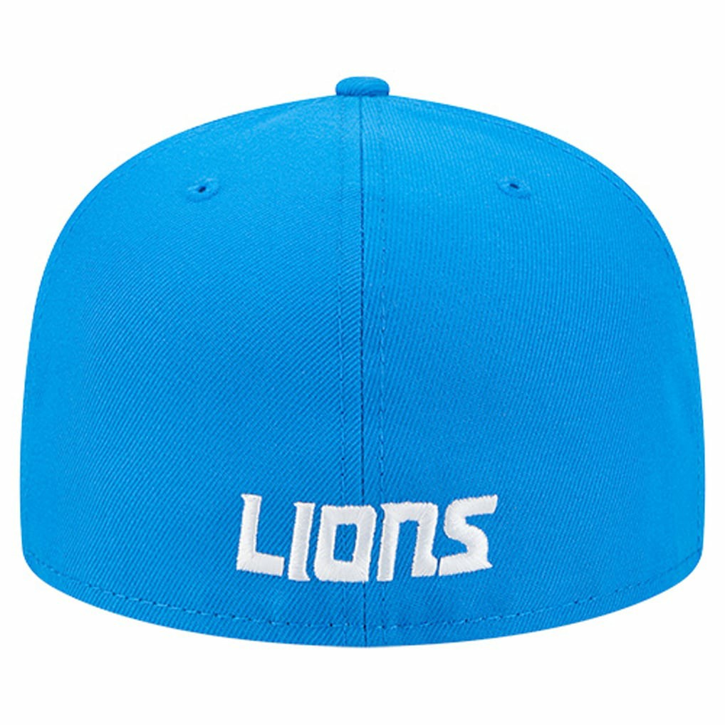 Detroit Lions New Era Overlap Wordmark 59FIFTY Fitted Hat Blue - NFL