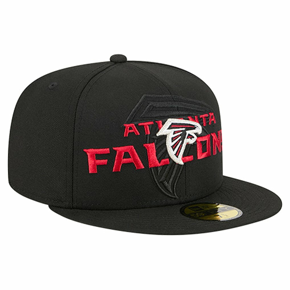 Atlanta Falcons New Era Overlap Wordmark 59FIFTY Fitted Hat Black - NFL