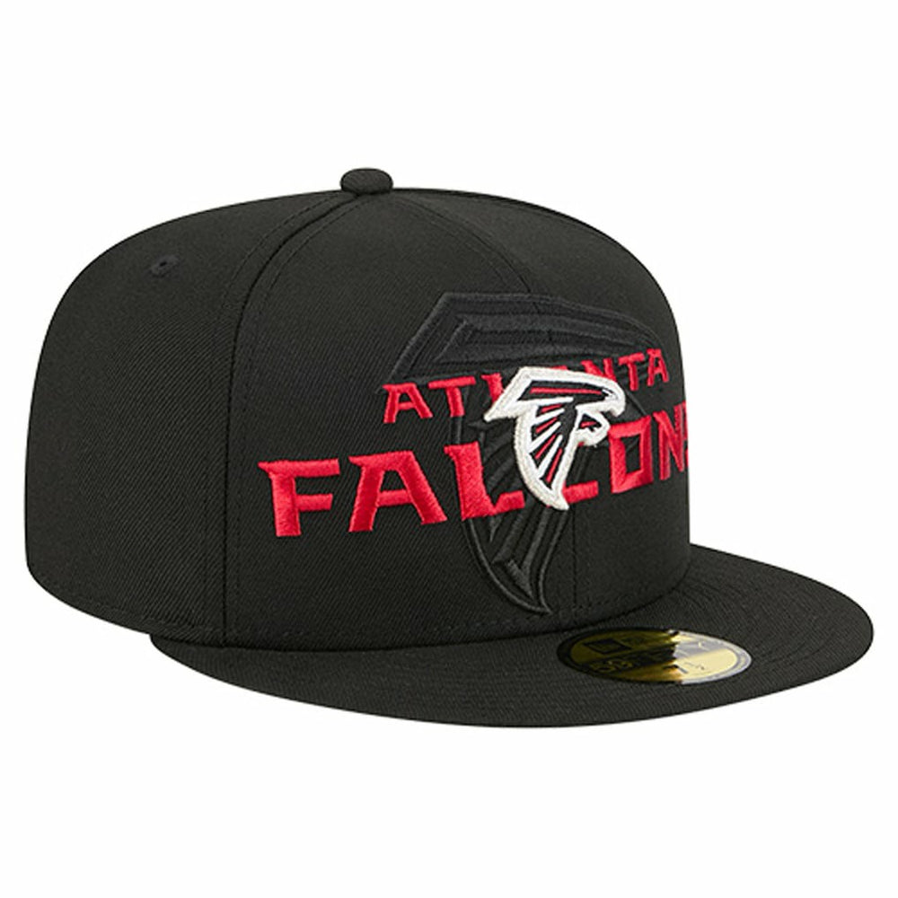 Atlanta Falcons New Era Overlap Wordmark 59FIFTY Fitted Hat Black - NFL
