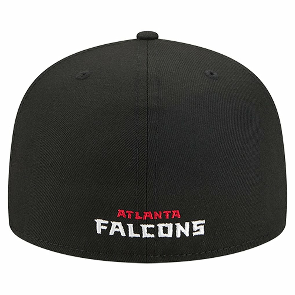 Atlanta Falcons New Era Overlap Wordmark 59FIFTY Fitted Hat Black - NFL