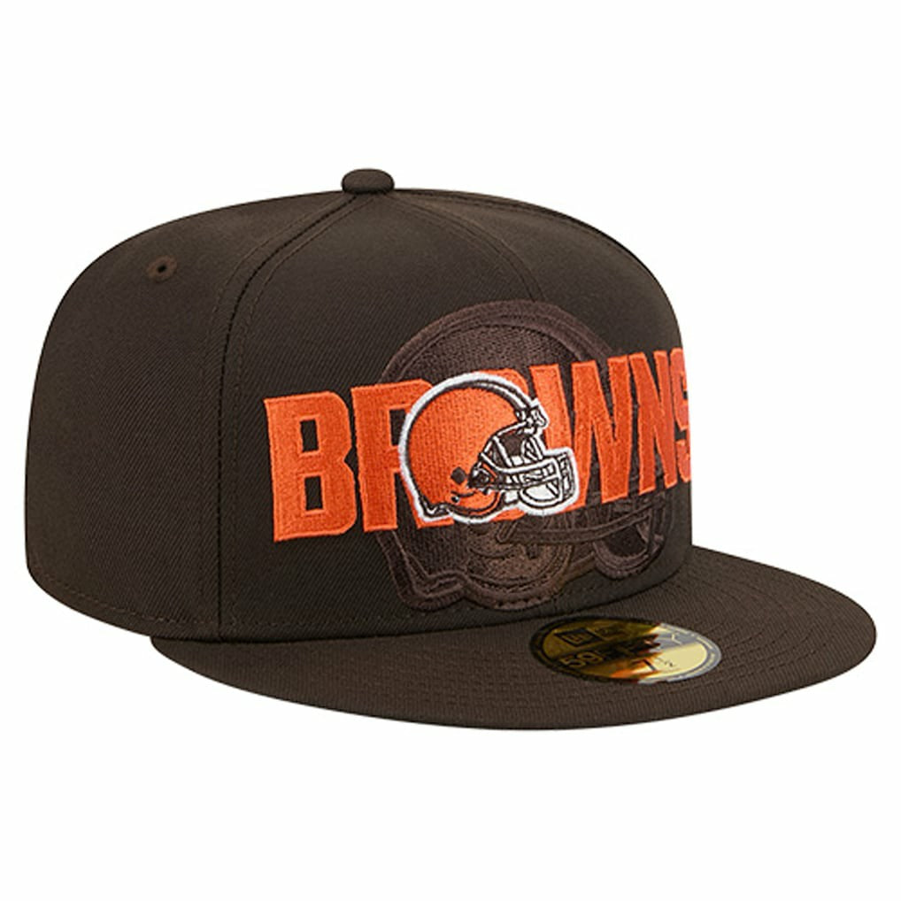 Cleveland Browns New Era Overlap Wordmark 59FIFTY Fitted Hat Brown - NFL