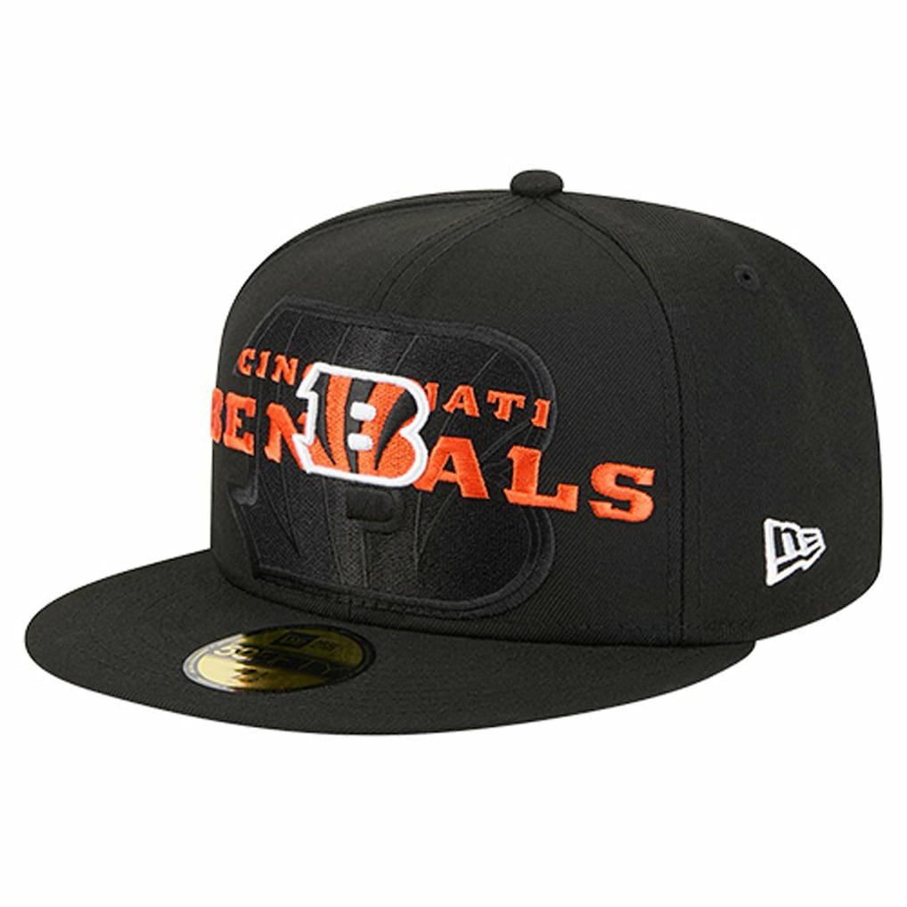 Cincinnati Bengals New Era Overlap Wordmark 59FIFTY Fitted Hat Black - NFL