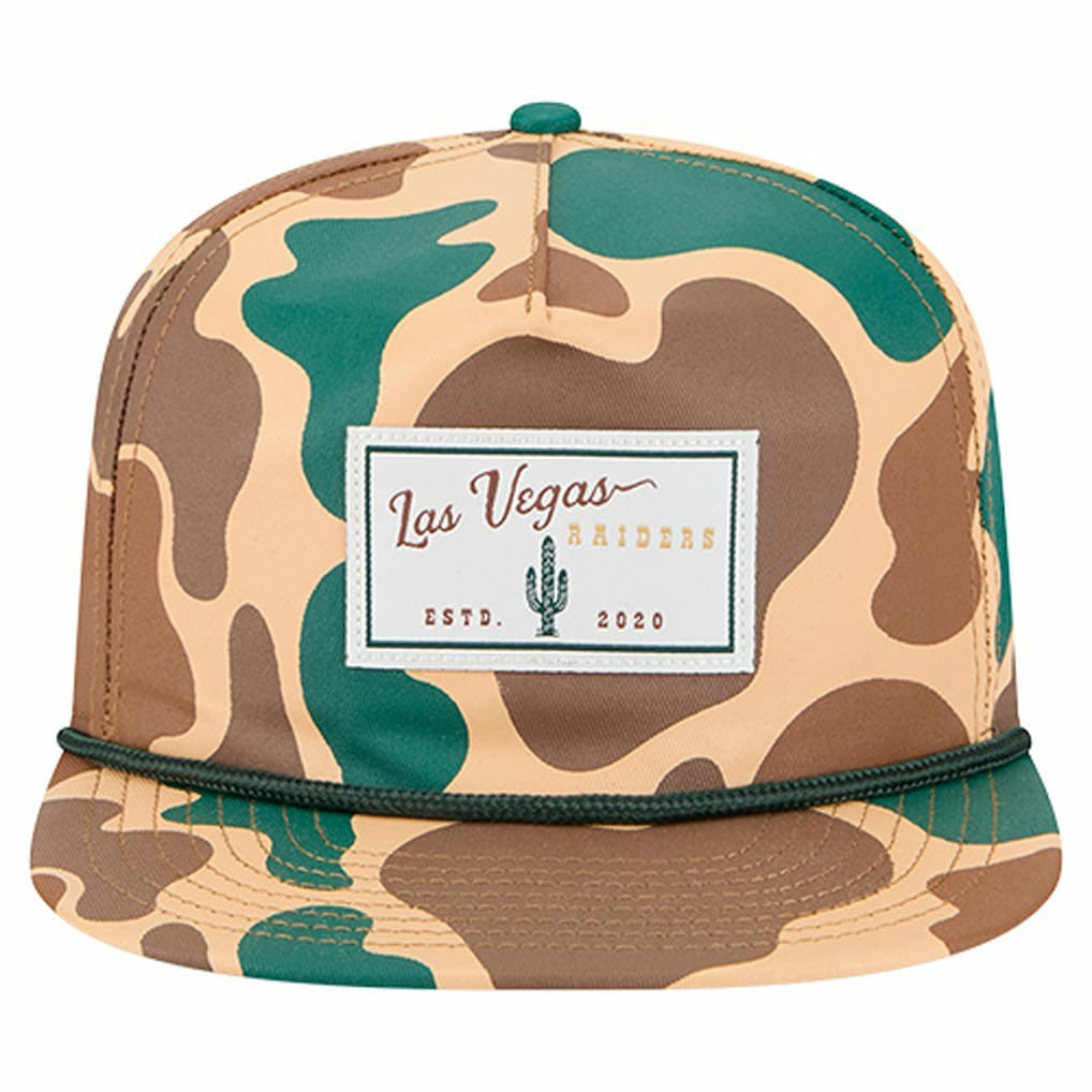 Las Vegas Raiders New Era Duck Rope 19TWENTY Snapback Hat Camo - NFL