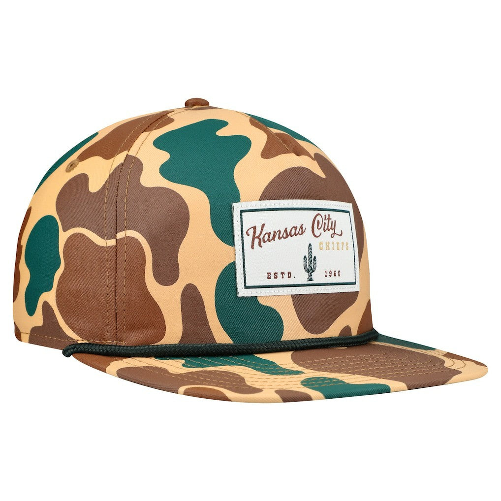 Kansas City Chiefs New Era Duck Rope 19TWENTY Snapback Hat Camo - NFL