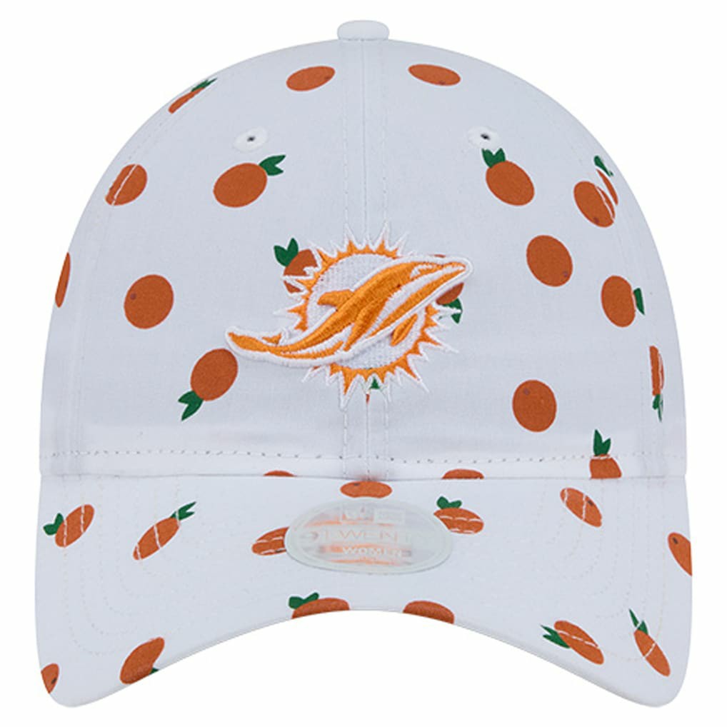 Miami Dolphins New Era Women's Fruit Pattern 9TWENTY Adjustable Hat White - NFL