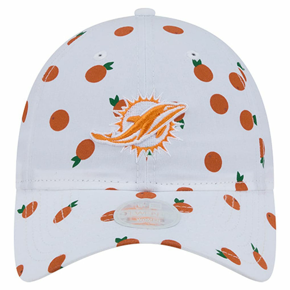 Miami Dolphins New Era Women's Fruit Pattern 9TWENTY Adjustable Hat White - NFL