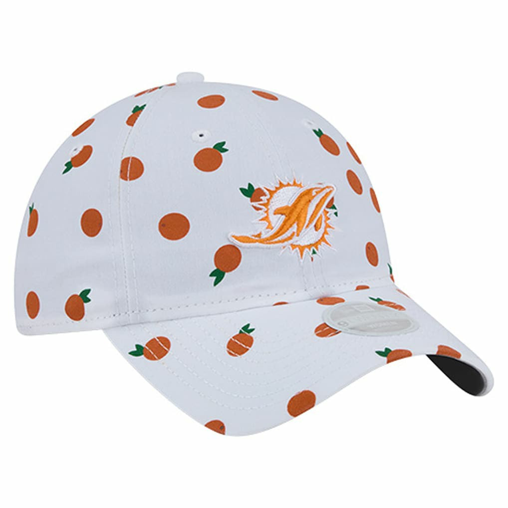 Miami Dolphins New Era Women's Fruit Pattern 9TWENTY Adjustable Hat White - NFL