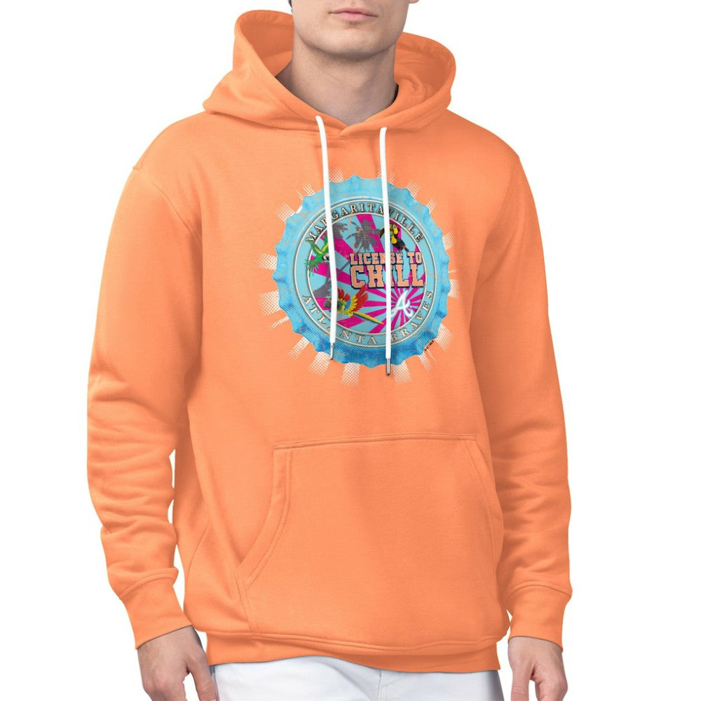 Atlanta Braves Margaritaville Chill Bottle Cap Fleece Pullover Hoodie Clearance