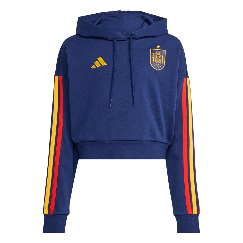 Adidas Spain National Team Women's FIFA x World Cup Alphaskin Cropped Hoodie - Navy