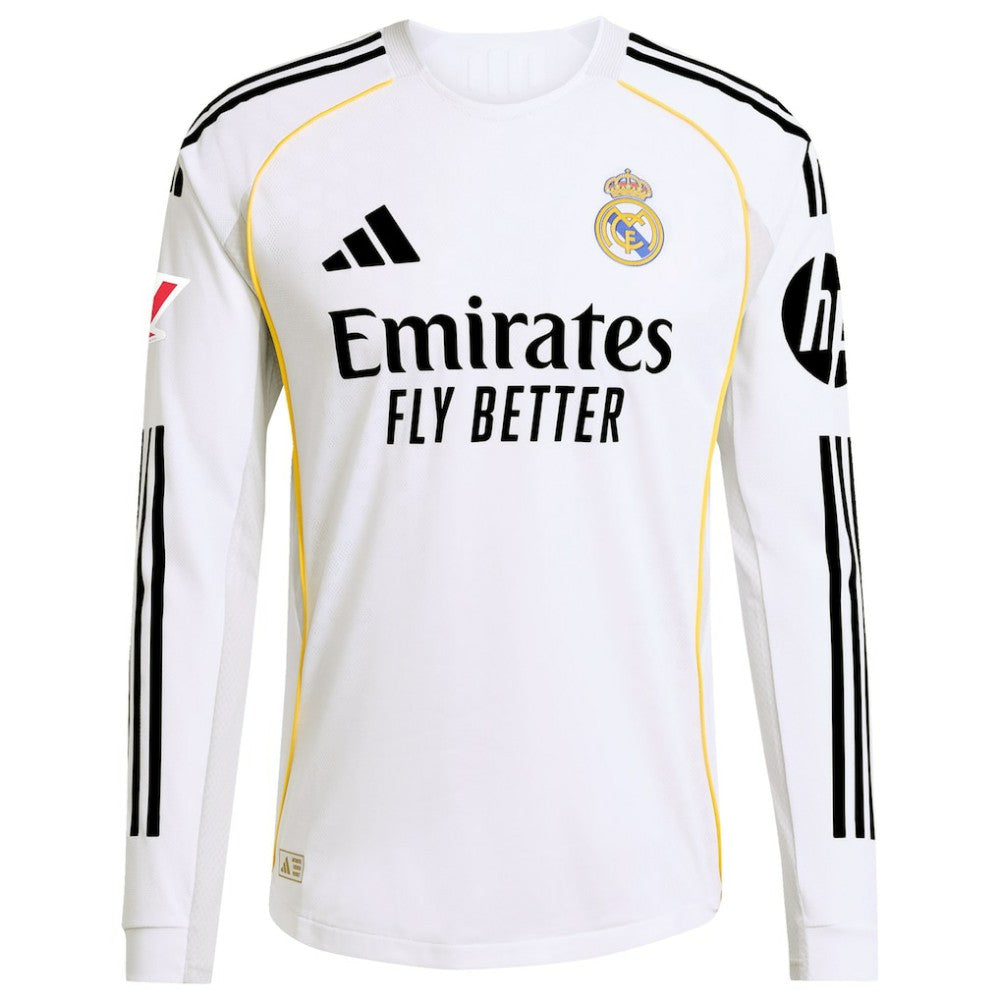Adidas Jude Bellingham Real Madrid 2025/26 Home Long Sleeve Jerseys - White