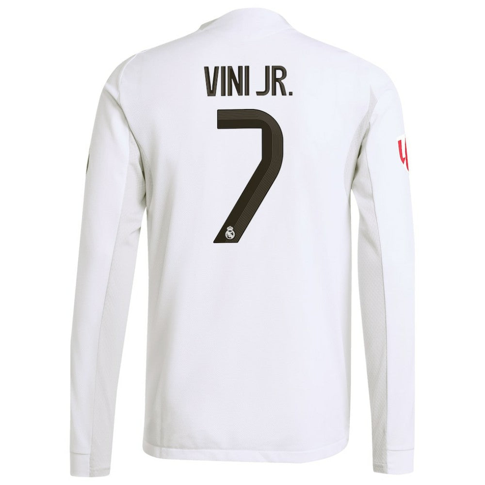 Adidas Vini Jr. Real Madrid 2025/26 Home Long Sleeve Jerseys - White