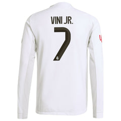 Adidas Vini Jr. Real Madrid 2025/26 Home Long Sleeve Jerseys - White