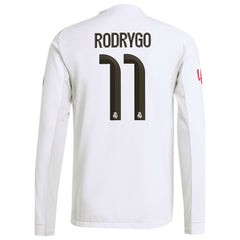 Adidas Rodrygo Real Madrid 2025/26 Home Long Sleeve Jerseys - White