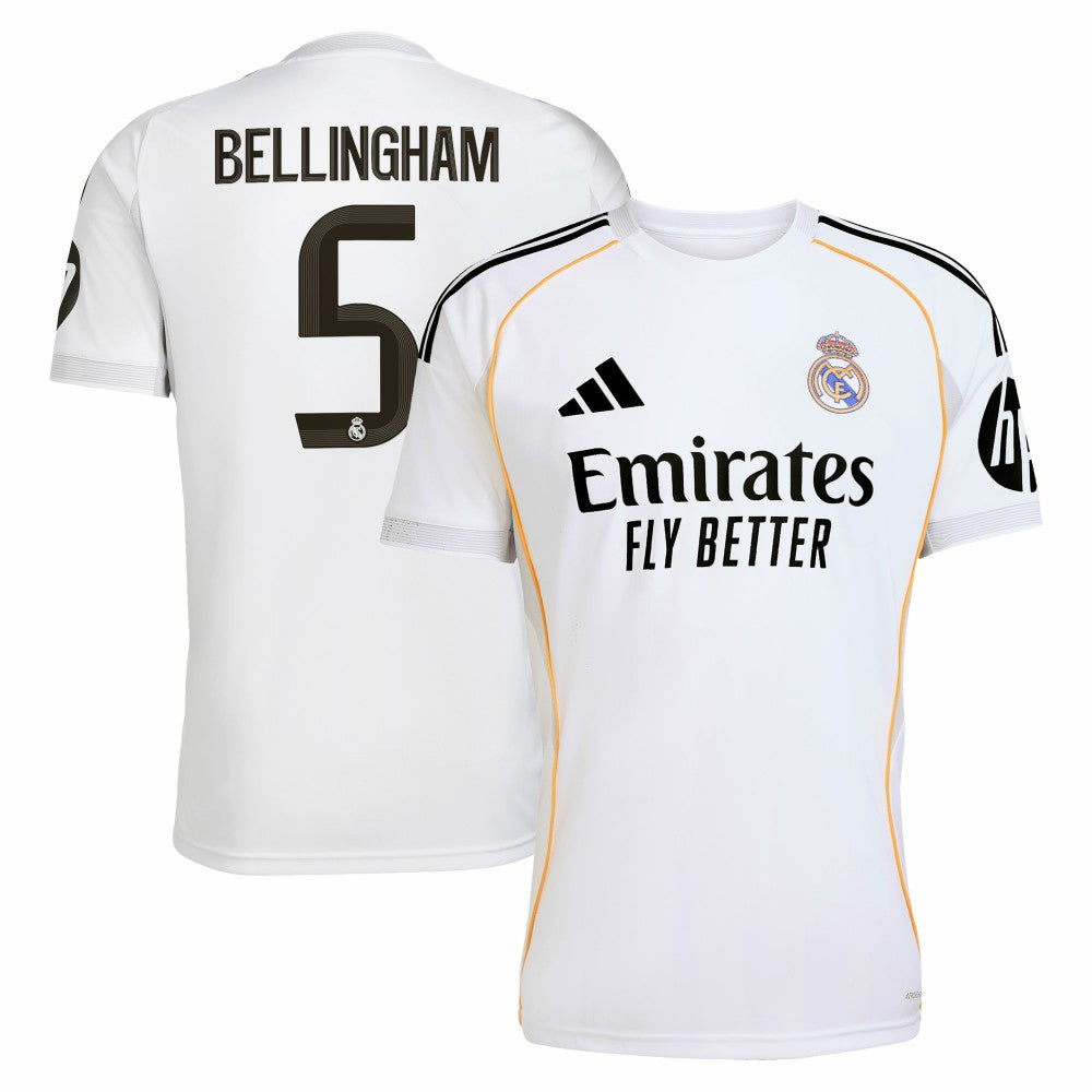 Adidas Jude Bellingham Real Madrid 2025/26 Home Replica Jerseys - White