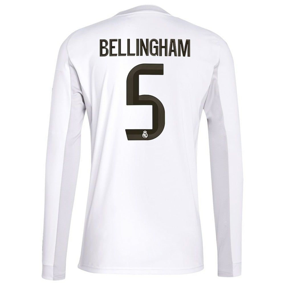 Adidas Jude Bellingham Real Madrid 2025/26 Home Replica Long Sleeve Jerseys - White