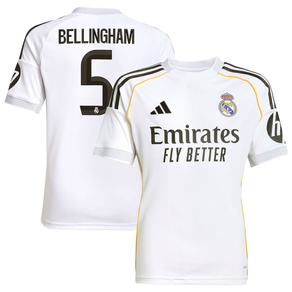 Adidas Jude Bellingham Real Madrid Youth 2025/26 Home Replica Jerseys - White