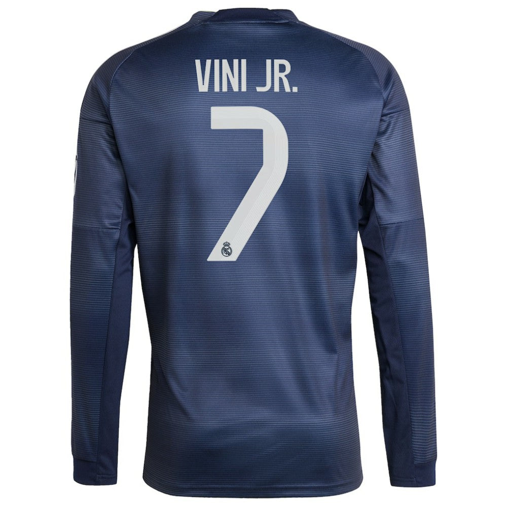 Adidas Vini Jr. Real Madrid 2025/26 Home Long Sleeve Replica Player Jerseys - Blue