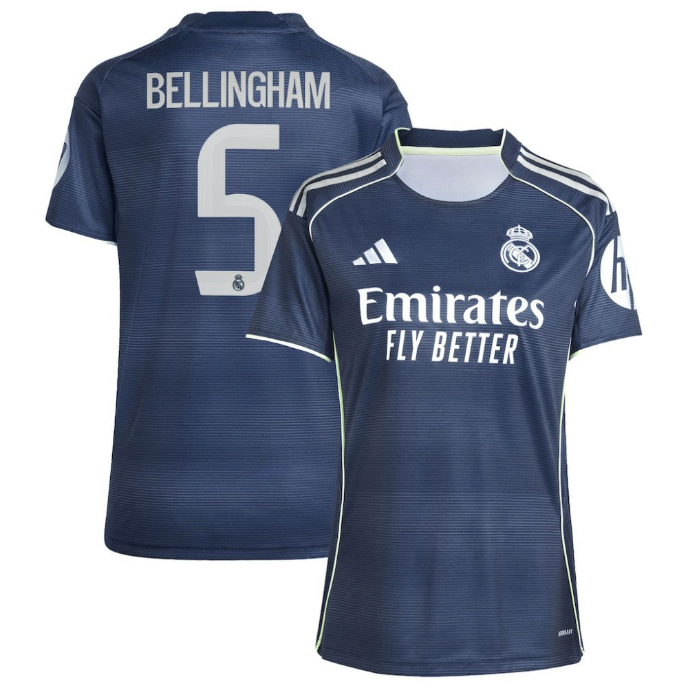 Adidas Jude Bellingham Real Madrid Women's 2025/26 Away Replica Player Jerseys - Blue