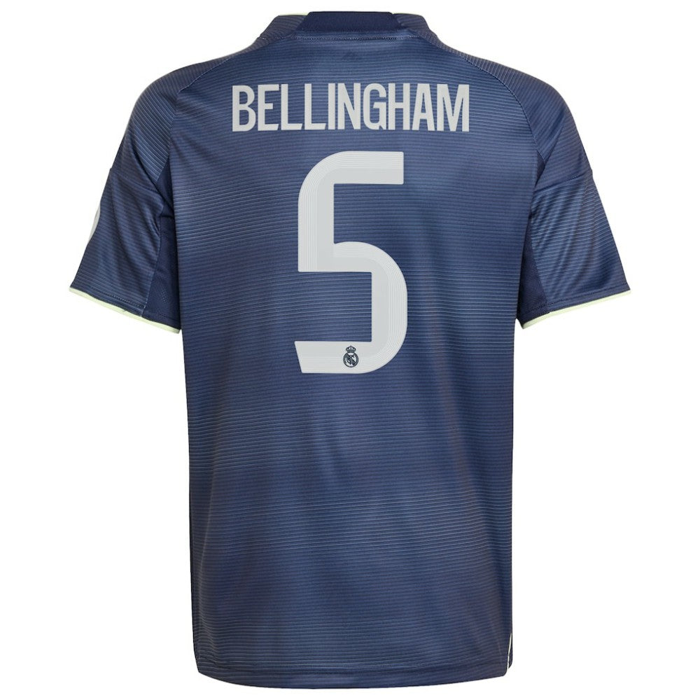 Adidas Jude Bellingham Real Madrid Youth 2025/26 Away Replica Player Jerseys - Blue